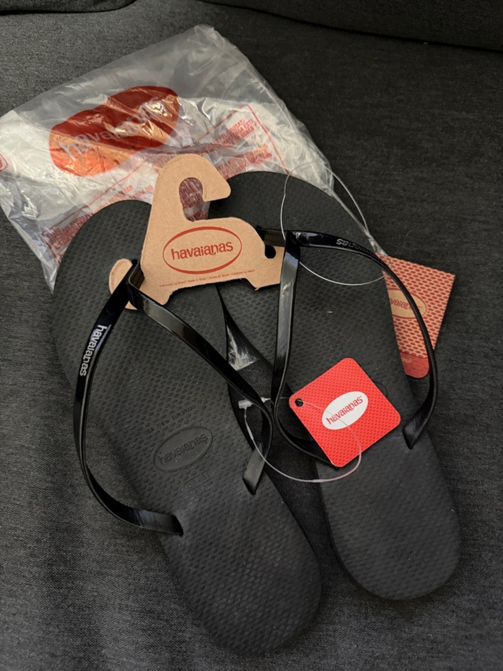 Havaianas woman’s Black Slim Flip Flops 7/8W